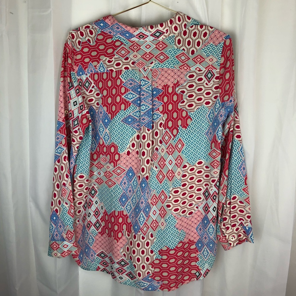 Talbots | Patchwork Button Down Blouse - image 6